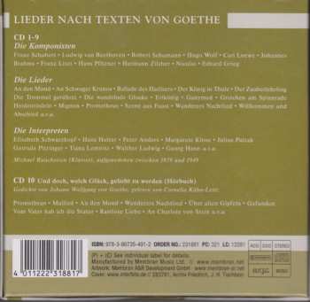 10CD/Coffret Various: Lieder Nach Texten Von Goethe