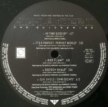 LP Various: Music From And Inspired By The Film Highlander 2 - The Quickening