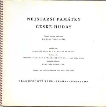 LP Various: Nejstarší Památky České Hudby