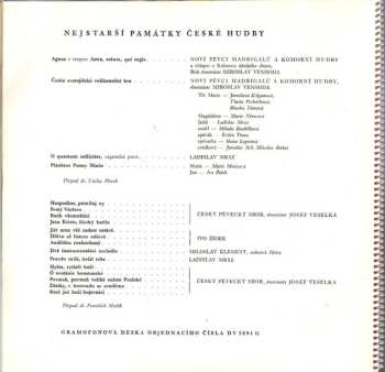 LP Various: Nejstarší Památky České Hudby