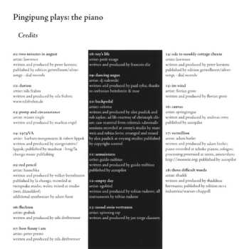 CD Various: Pingipung Plays: The Piano