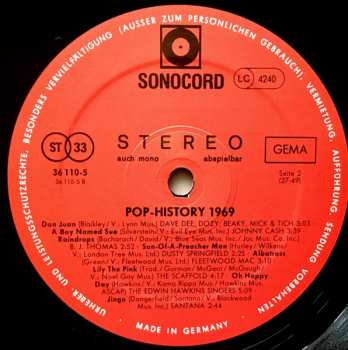 LP Various: Pop History 1969