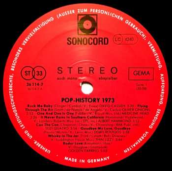 LP Various: Pop History 1973