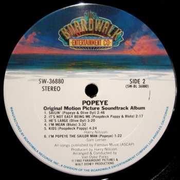 LP Various: Popeye - Original Motion Picture Soundtrack Album