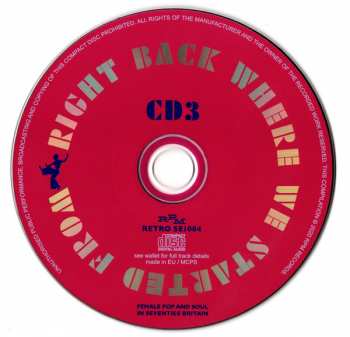 3CD Various: Right Back Where We Started From (Female Pop And Soul In Seventies Britain)