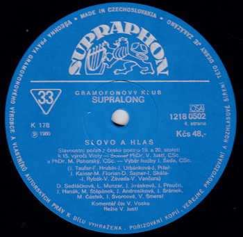 2LP Various: Slovo A Hlas