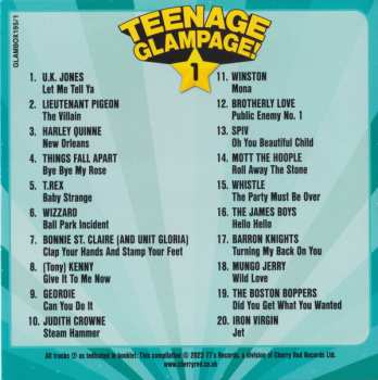 4CD/Coffret Various: Teenage Glampage! (80 Glambusters Rockers, Shockers And Teenyboppers From The 70's!)