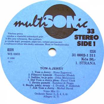 LP Various: Tom A Jerry (Písničky)