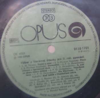 4LP/Coffret Various: Výber Z Literárnej Čítanky Pre II. Ročník Gymnázií
