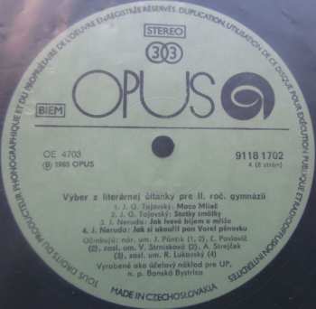 4LP/Coffret Various: Výber Z Literárnej Čítanky Pre II. Ročník Gymnázií