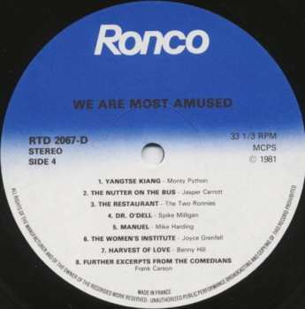 2LP Various: We Are Most Amused: The Very Best Of British Comedy