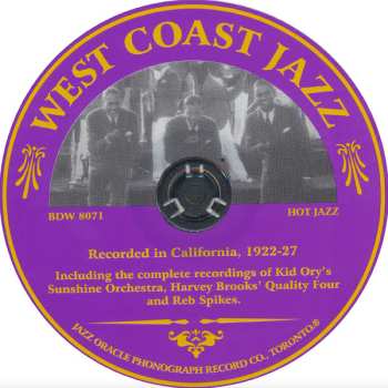 CD Various: West Coast Jazz 1922-27
