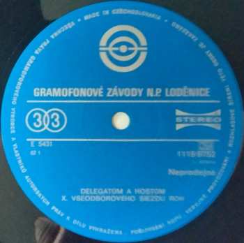 LP Various: X. Všeodborový Sjezd ROH