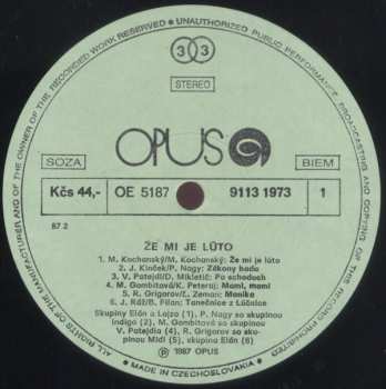 LP Various: Že Mi Je Ľúto
