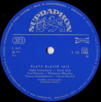 LP Various: Zlatý Slavík 1972