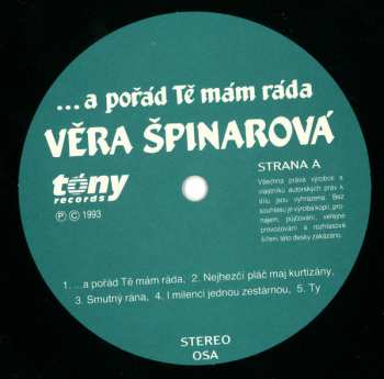 LP Věra Špinarová: ...A Pořád Tě Mám Ráda