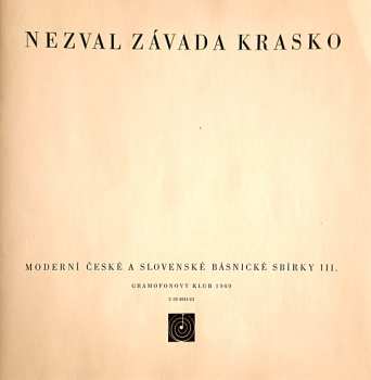 Coffret/2EP Vítězslav Nezval: Moderní České A Slovenské Básnické Sbírky III.