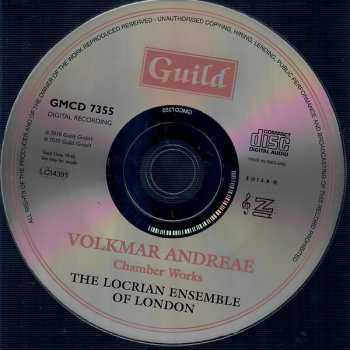 CD Volkmar Andreae: String Quartet In E Flat / String Trio, Op. 29 / Violin Sonata, Op. 4 / Six Piano Pieces, Op. 20
