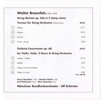 CD Münchner Rundfunkorchester: Quintet For String Orchestra Op. 63a / Sinfonia Concertante Op. 68