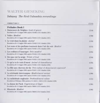 2CD Claude Debussy: Walter Gieseking Plays Debussy The First Columbia Recordings