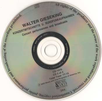 4CD/Coffret Walter Gieseking: Konzertmitschnitte U. Rundfunkaufnahmen / Public Performances And Broadcasts (From The Collection Of Deutsches Rundfunkarchiv)