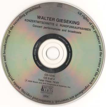 4CD/Coffret Walter Gieseking: Konzertmitschnitte U. Rundfunkaufnahmen / Public Performances And Broadcasts (From The Collection Of Deutsches Rundfunkarchiv)