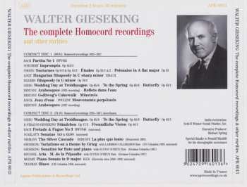 2CD Walter Gieseking: The Complete Homocord Recordings And Other Rarities