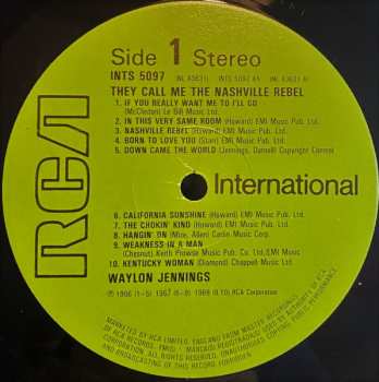 LP Waylon Jennings: They Call Me The Nashville Rebel