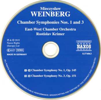CD Mieczysław Weinberg: Chamber Symphonies Nos. 1 And 3