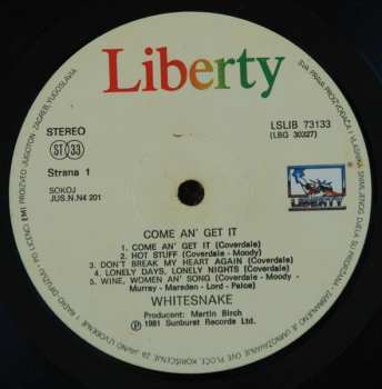 LP Whitesnake: Come An' Get It