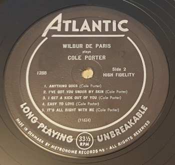 LP Wilbur De Paris: Plays Cole Porter