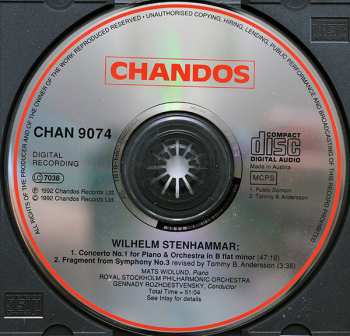 CD Wilhelm Stenhammar: Piano Concerto No. 1 In B Flat Minor (Original Version) / Fragment From Symphony No. 3