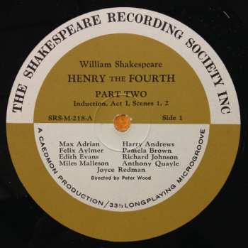 4LP/Coffret William Shakespeare: Henry The Fourth Part Two