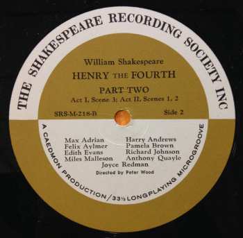 4LP/Coffret William Shakespeare: Henry The Fourth Part Two
