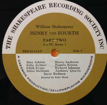 4LP/Coffret William Shakespeare: Henry The Fourth Part Two
