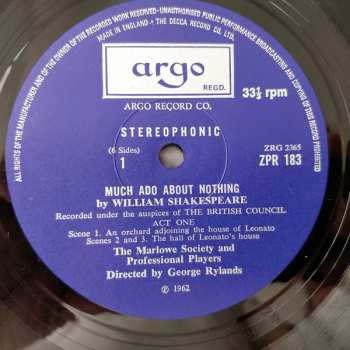 3LP/Coffret William Shakespeare: Much Ado About Nothing