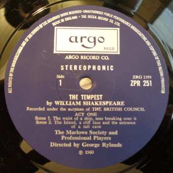3LP/Coffret William Shakespeare: The Tempest