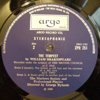 3LP/Coffret William Shakespeare: The Tempest