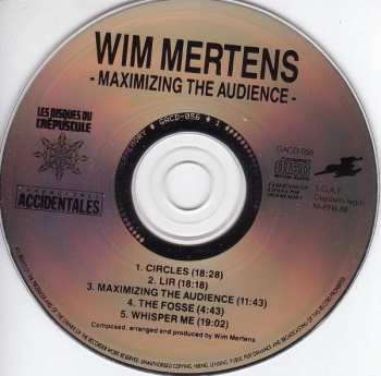 CD Wim Mertens: Maximizing The Audience