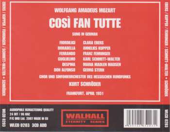 3CD Wolfgang Amadeus Mozart: Così Fan Tutte | Gesamtaufnahme Frankfurt 1951