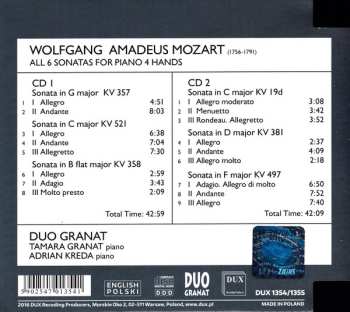 2CD Wolfgang Amadeus Mozart: All 6 Sonatas For Piano 4 Hands