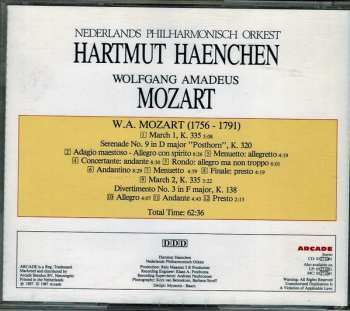 CD Wolfgang Amadeus Mozart: Serenade No. 9 in D Major "Posthorn", K. 320, Marches K.335 No. 1 & 2, Divertimento No. 3 in F Major, K. 138