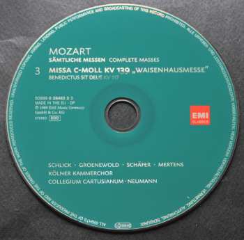 10CD/Coffret Wolfgang Amadeus Mozart: Sämtliche Messen