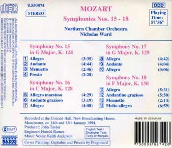 CD Wolfgang Amadeus Mozart: Symphonies Nos. 15-18