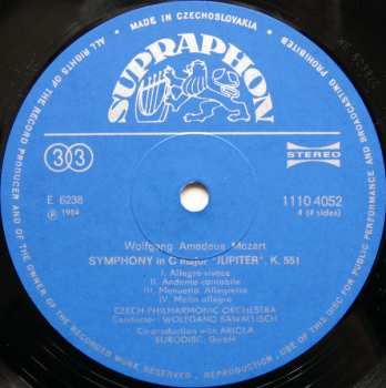 2LP The Czech Philharmonic Orchestra: Symphonies Nos· 38··41 In D Major "Prague" In E Flat Major In G Minor In C Major "Jupiter"  (2xLP)