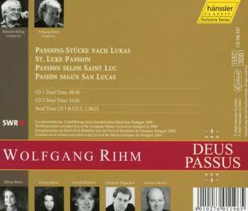 2CD Wolfgang Rihm: Deus Passus (St. Luke Passion)