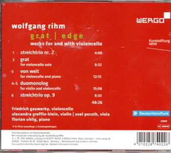 CD Wolfgang Rihm: Grat / Edge