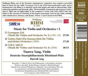 CD Wolfgang Rihm: Gesungene Zeit / Lichtes Spiel / Coll'Arco