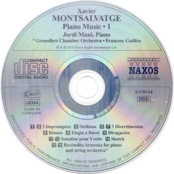 CD Jordi Masó: Piano Music • 1