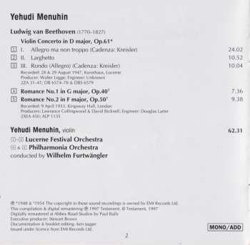 CD Ludwig van Beethoven: Violin Concerto & Romances